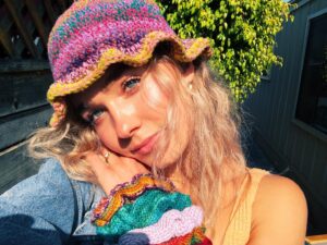 Haley Lu Richardson Instagram - all I have been doing with my life is crocheting hats and scrunchies. they are available on Etsy at @hookedbyhaleylu 🍟🍟🍟🍟🍟🍟🍟🍟🍟🍟