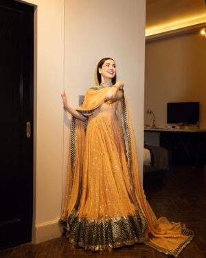 Hania Aamir Instagram - 🤌🏻
.
outfit @hussainrehar.official 
jewels @amayrajewelspk 
styling @aarindanoor 
hair & makeup @sonia_nazir 
photography @mngopro