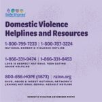 Hannah Kepple Instagram - October is domestic violence awareness month! 💜 Domestic violence awareness helps bring attention to an issue that occurs within domestic partnerships and intimate relationships of all kinds—and is often not talked about. Intimate Partner Violence (IPV), also known as domestic violence, includes a wide range of violent, abusive, and manipulative behaviors meant to control a romantic partner. In addition, those living in households where domestic violence occurs can be deeply affected by that abuse, particularly children. Domestic violence includes a variety of abusive behaviors, such as: physical or sexual violence, emotional abuse and intimidation, verbal abuse, isolation, and financial abuse. If you have experienced domestic violence, whether by an intimate partner or as a child, there’s help out there. To speak with someone who’s trained to help, call any of the lines above. You are not alone
