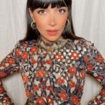 Hannah Simone Instagram - There’s true cosmic mind blowing love and then there’s the feelings I have towards this vintage @toryburch dress 👀❤️👀❤️