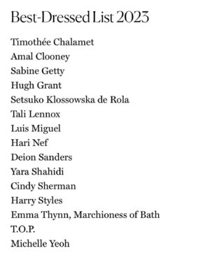 Hari Nef Instagram - i made the 83rd international best dressed list and thank god because i spent all year slaving over these fits!! i dress for me and only me but this feels very nice because i've followed the list forever and i care lol. thank you graydon carter aimée bell amy fine collins and reinaldo herrera for including me and the 400 anonymous fashion people who voted for me and most importantly thank you to my partner in slay chris horan. ready to get locked in a goddamn trailer (or theater) and wear crusty sweats for the vast majority of 2024
