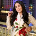Harshdeep Kaur Instagram - Roses are Red 🌹 ok I’m going to bed 🛌 😴😄 #PostGigPhotoSession Outfit @rohitbalofficial Jewellery @prismjewelryofficial Stylist @styledbysujata Asst @sia_03_ #harshdeepkaur #harshdeepkaurlive #liveindoha #doha #sufiyana #rohitbal #ootd #lifeofanartist