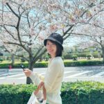 Haru Instagram - まだ桜が綺麗に咲いていた場所があり、 母が写真を撮ってくれました。 昨日も地震がありましたね。 みなさんが安心して過ごせる夜になりますように。
