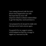 Hayden Panettiere Instagram – For anyone else affected by abuse and needing support, please know that you can call 1-800-799-7233. If you’re unable to speak safely, you can log onto thehotline.org or text LOVEIS to 1-866-331-9474. You are not alone.
