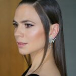 Hayley Atwell Instagram - ‘Elven core’ I’m calling this look. @dayaruci hair design (and photography), @naokoscintu make up and @garrard jewels 🧝🏼‍♀️