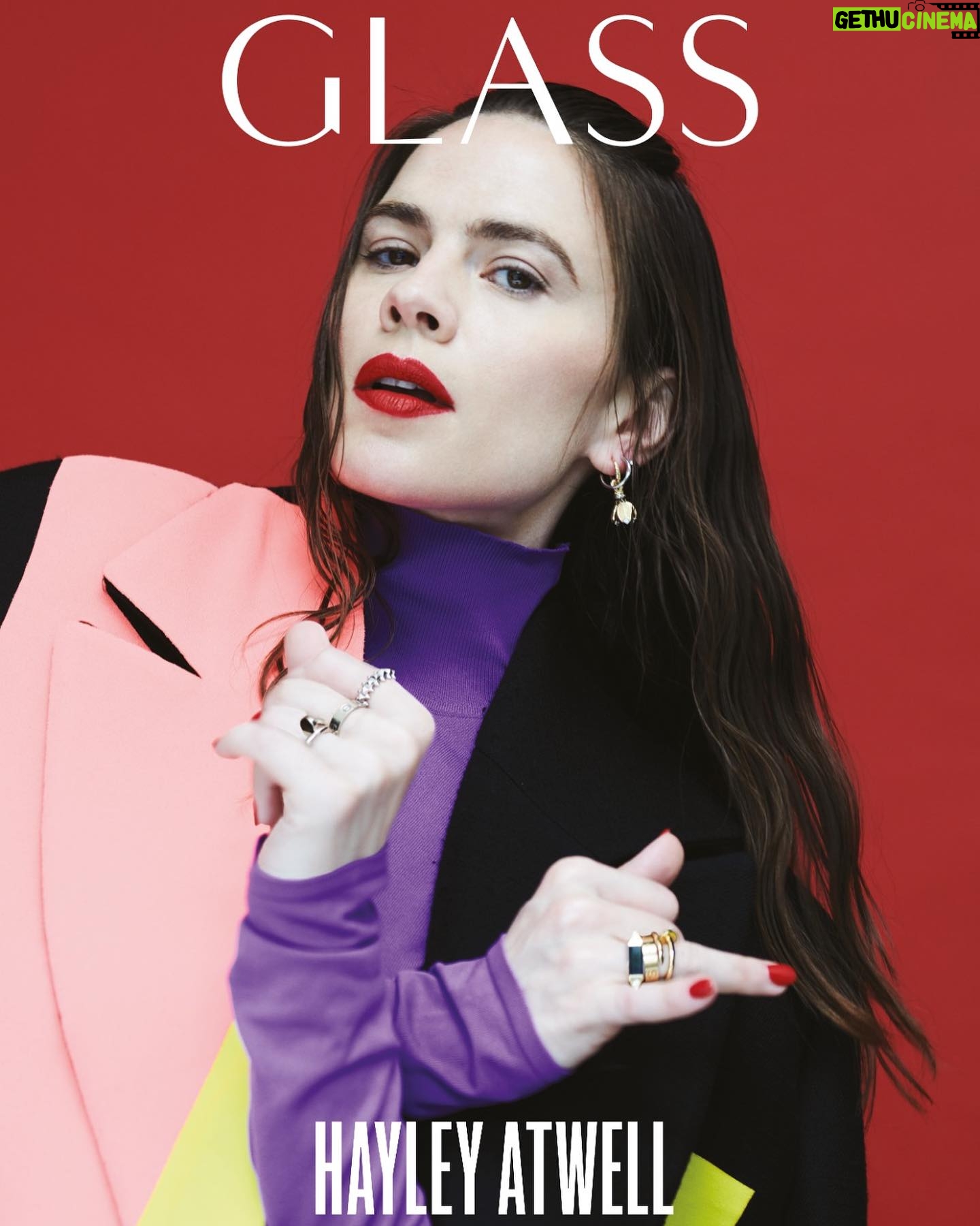 Hayley Atwell Instagram - My interview with @theglassmagazine publishes tomorrow. Can’t wait for you to read it 🩷💛 Photographer: @jasonhetheringtonstudios Stylist: @stephwilsonstylist Make up: @kennethsohmakeup Hair: @dayaruci using @virtuelabs Manicurist: @lucytuckernails using @diorbeauty Styling Assistant: @rosiejsykes Talent: @wellhayley All jewellery: @cartier Top and coat: @roksandailincic thank you @tapestrylondon 🤍🤍