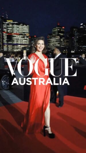 Hayley Atwell Instagram - Thanks for getting ready with me @vogueaustralia ❤️❤️ Styling @rosefordestudio 
Dress @congtriofficial 
Shoes @giuseppezanotti 
Jewels @piaget 
Hair @dayaruci 
Makeup @naokoscintu