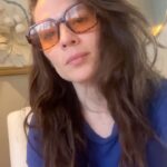 Hayley Atwell Instagram - Wolfie doesn’t get enough air time on here. And he’s totally fed up of it. So here he is, wearing my shades better than me.