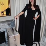 Hayley Atwell Instagram - Oversized clutch. @evening.standard theatre awards presenting Best Director to our much-loved @jamielloyd @jamielloydco. Wearing @roland_mouret and @louboutinworld with gorgeous jewels by @tabayer all packed up in the indestructible @rimowa case. Hair @bjornkrischker make-up by @armanibeauty @naokoscintu styling @rosefordestudio 💕