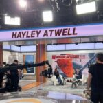 Hayley Atwell Instagram – Thank you @gayleking for having a very sleepy Hayley Atwell this morning 🫶
Hair: @davidvoncannon
Makeup: @danielmartin 
Stylist: @rosefordestudio 
Jacket: @magdabutrym
Shoes: @gianvitorossi