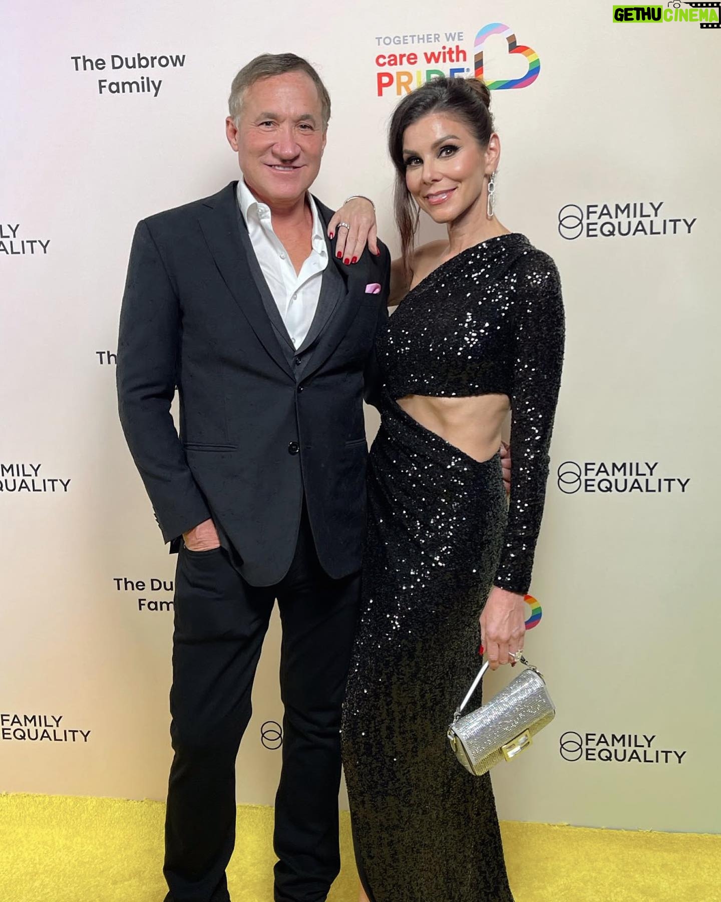 Heather Dubrow Instagram - It was an HONOR and a JOY to serve as an honorary co-chair at this year’s @familyequality LA Impact alongside my dear friend @danbucatinsky ❤️ The world is scary right now and using your voice , your time and (if you can) your funds to advocate for the things you care about is more important than ever, all the while remembering to take care of YOURSELF. Dedicating today to share a few resources that can help🙏❤️ (click my stories to see more).