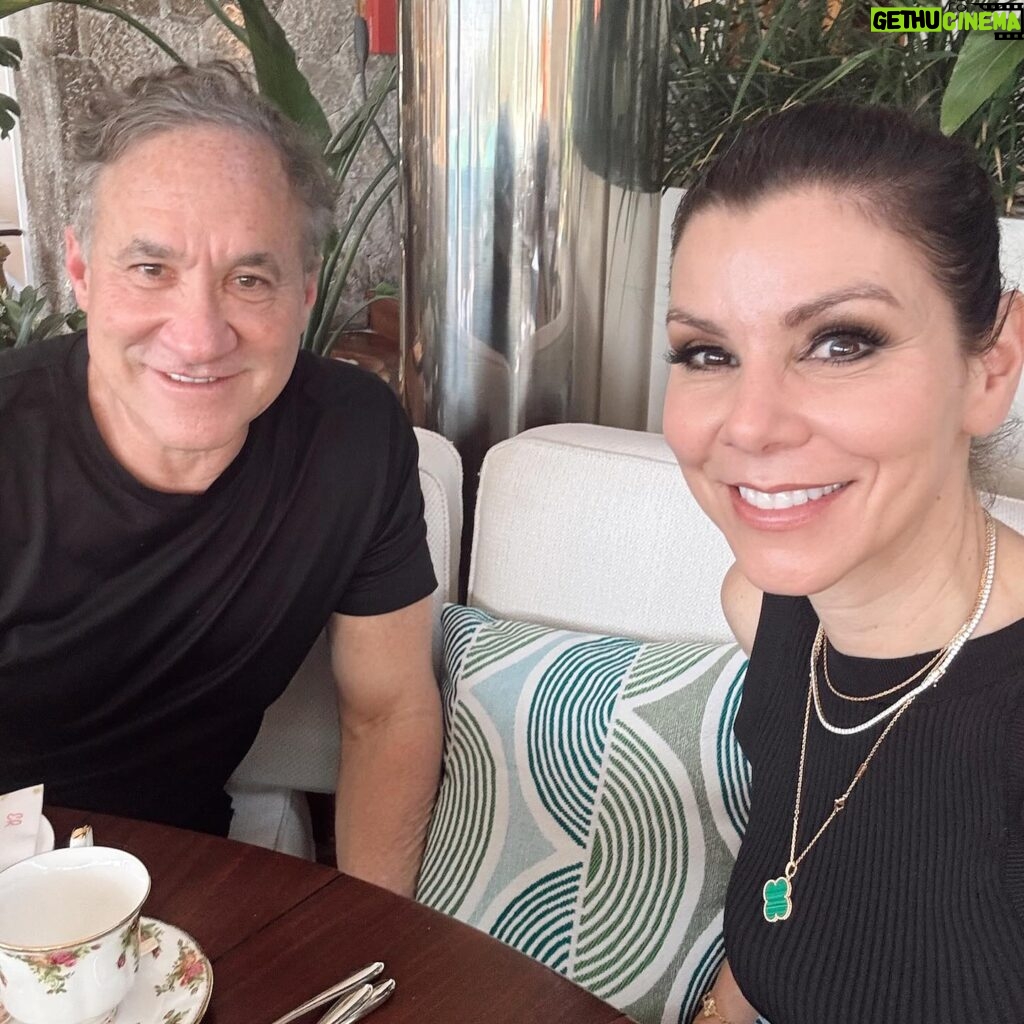 Heather Dubrow Instagram - I’m BAAAAAACK!!!!! Just got home from a HEAVENLY week in one of my favorite places on earth !! BEST time ever with @drdubrow and some of our closest friends !!! It was filled with all the things I love … friends, sun, clear warm water , Champs, twizzlers, and monogrammed bags specially made by @er_stbarths !!!! SO MUCH laughter and fun !