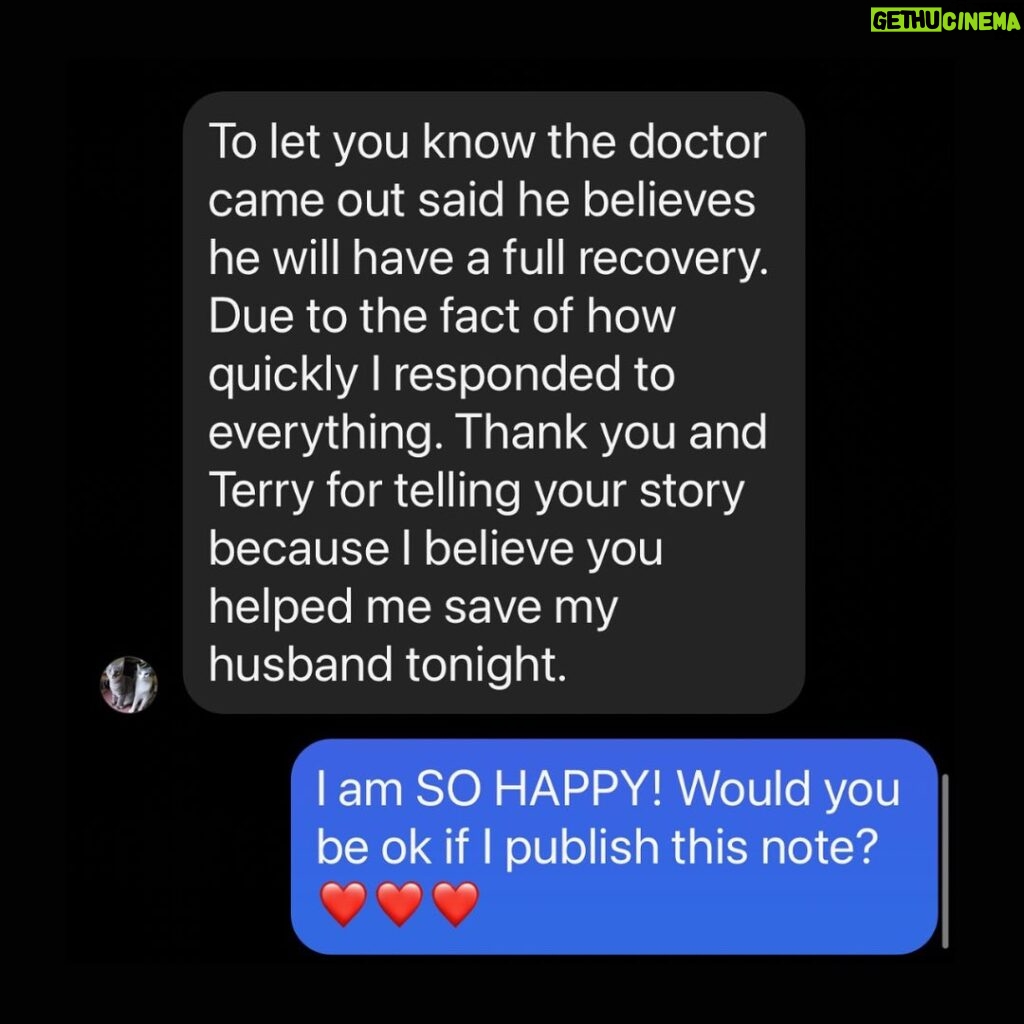 Heather Dubrow Instagram - When we shared Terry’s TIA experience, we were hoping we could save lives. We’ve received so many messages but this one in particular meant the world. ( swipe). ❤️ I want to open the comments up to answer any questions, talk about YOUR experiences, and bring more awareness to TIA and strokes. ❤️ Remember the warning signs … BE FAST( Balance , Eye focus, Facial drooping, Arms strength & can they lift overhead ?, Speech slur, TIME… get to the hospital!)