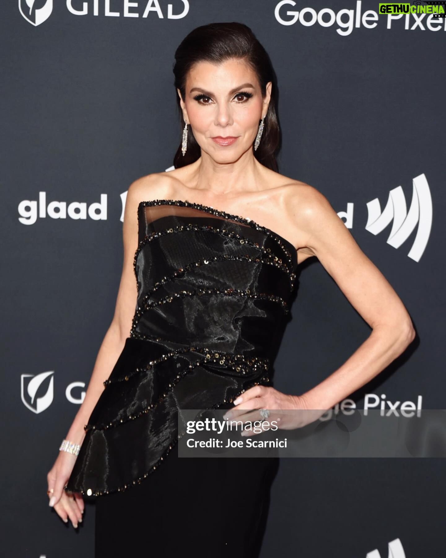 Heather Dubrow Instagram - PROUD to have been a presenter at last night’s @glaad Awards and I just want to say — what an INCREDIBLE night for such a worthy cause ❤️ For anyone who doesn’t know, the GLAAD Awards recognize media for their inclusivity of the LGBTQ community and honor them for their fair and accurate representation - Which is something that I not only applaud but also something that I wholeheartedly support. Inclusivity will always be of utmost importance to me so thank you to GLAAD for putting together an amazing Award show !!!! And for anyone who’s been following along this week: YES ! I went with the black dress !! I mean… Are we surprised 😂😂 What’re your thoughts??!! 👀👀💃🏻