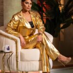 Heba ElSisi Instagram - Disco Disco 🌟⭐️ Photogrpher @mahmoudsamyph Outfit @@ghalyofficial1 @ghaly_fashion_designer Stylist @stylebymaram Earring @taleed_lamya Makeup @asmaa_said_33 Hair @amer.6077 #hebaelsisy #gold