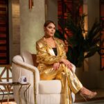 Heba ElSisi Instagram - Disco Disco 🌟⭐️ Photogrpher @mahmoudsamyph Outfit @@ghalyofficial1 @ghaly_fashion_designer Stylist @stylebymaram Earring @taleed_lamya Makeup @asmaa_said_33 Hair @amer.6077 #hebaelsisy #gold