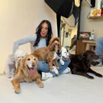 Heidi D'Amelio Instagram - A photoshoot with all 5 dogs was a chaotic dream come true! I’m so honored have worked with @charlienunnphotography for a special project with @wagsandwalks 🐾📸 #dogphotoshoot #dogs #dameliofootwear