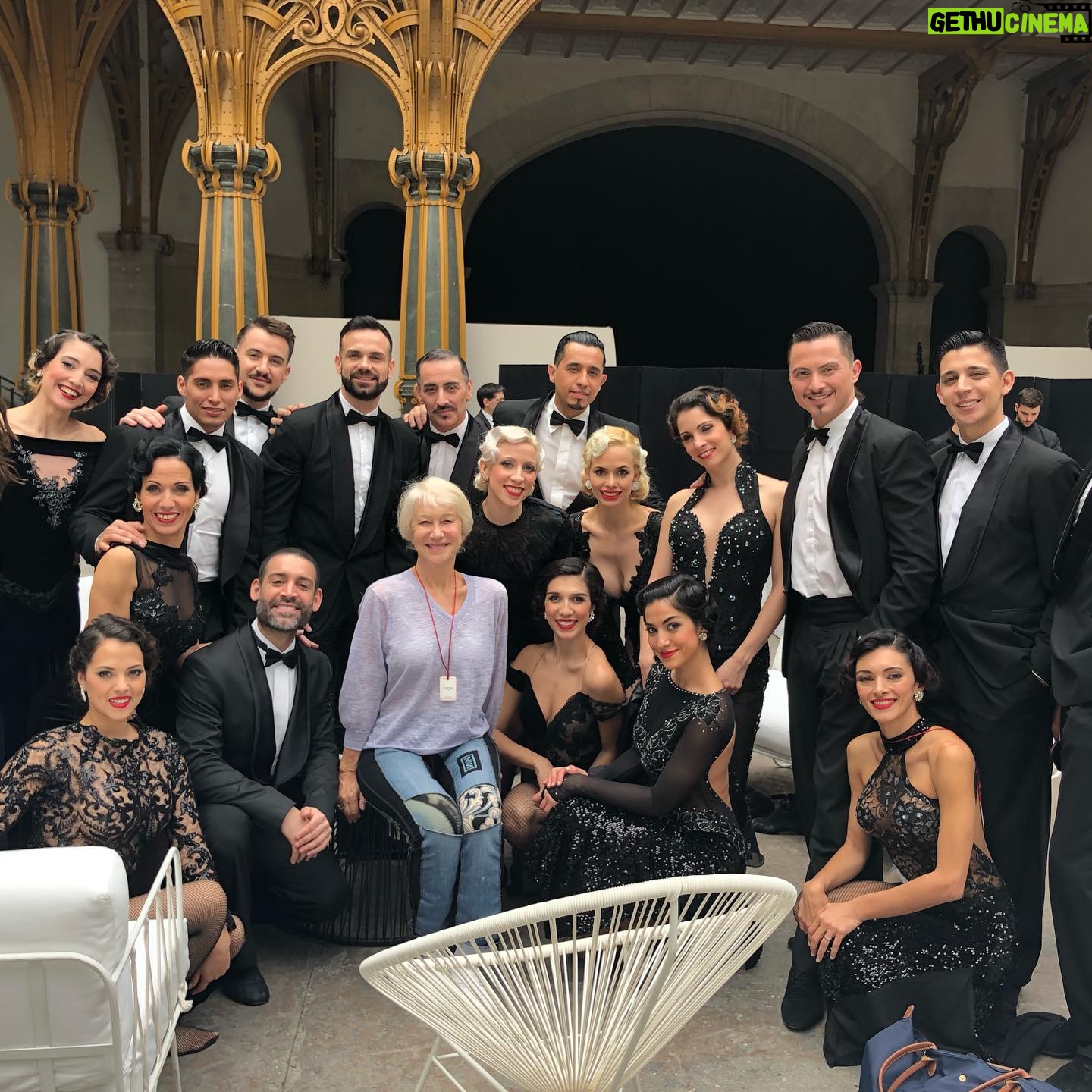 Helen Mirren Instagram - pics from the grand palais backstage, The group are the German Conejo Dance Co fabulous tango dancers. Guess who the woman in Orange is
