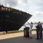 Helen Mirren Instagram - It was quite lovely to do the honors of christening the Scenic Eclipse in New York City last week. The combination of ecologically sound technology and luxury made it the most remarkable ship I’ve ever seen. #sceniceclipse #discoveryyacht #godmother