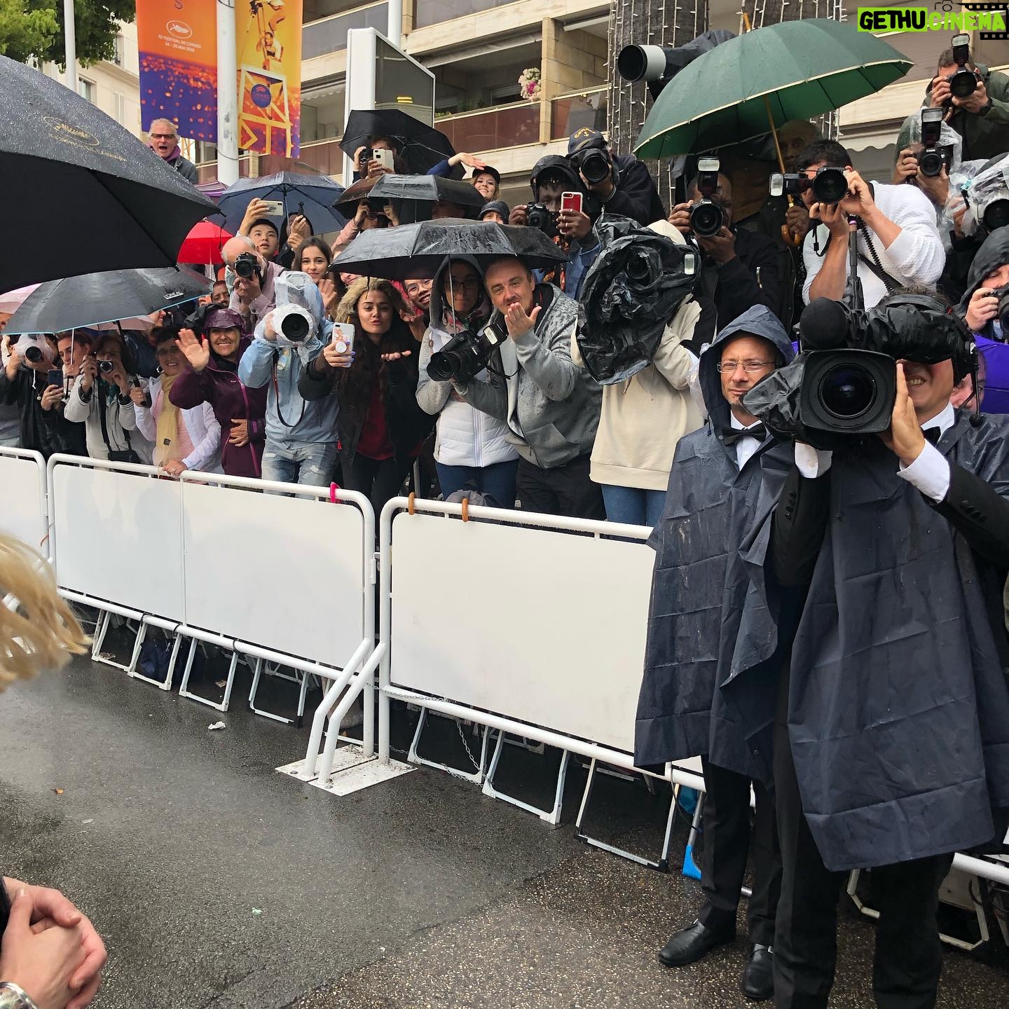 Helen Mirren Instagram - dedicated fans in rainy Cannes, love them!