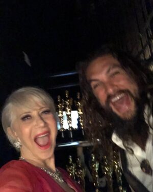 Helen Mirren Instagram - see behind us all the oscars to be awarded