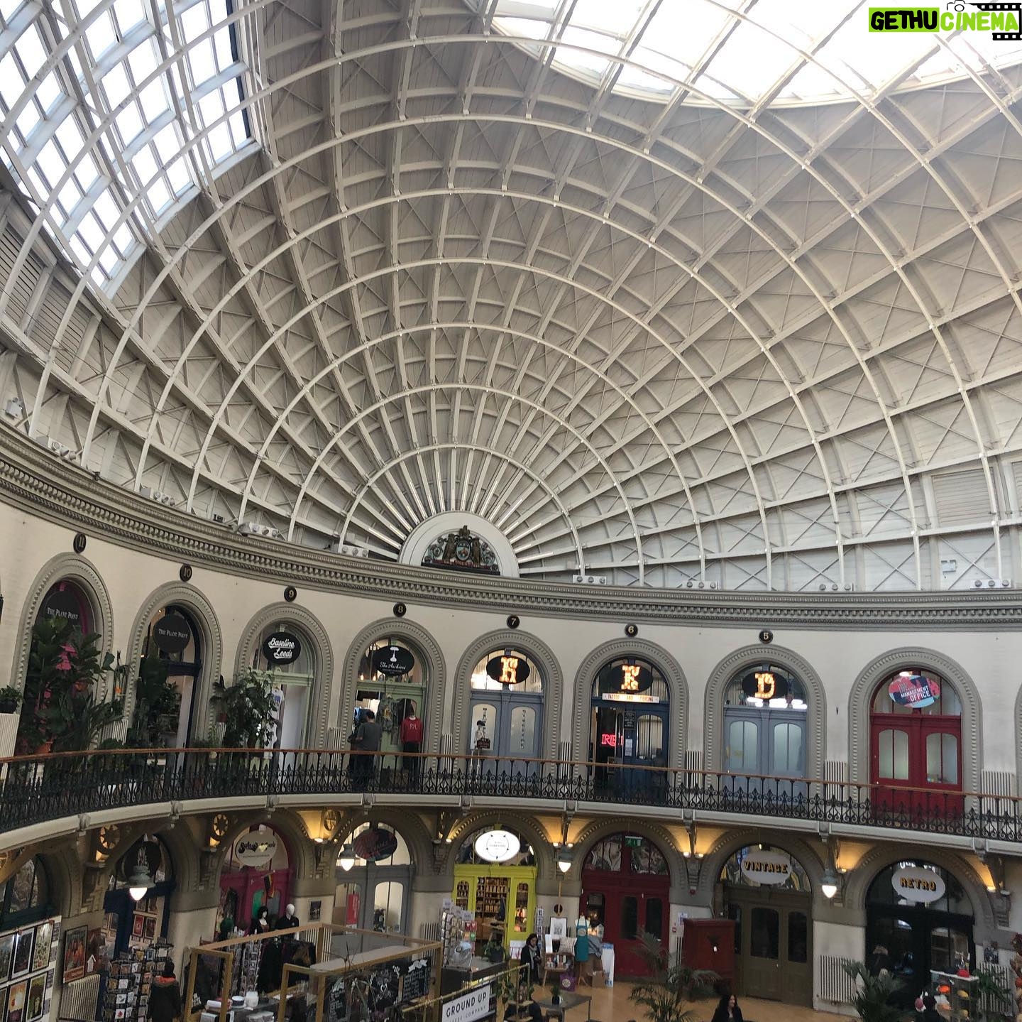 Helen Mirren Instagram - the spectacular corn exchange in Leeds and one of its beautiful inhabitants. You can buy vintage by the kilo! Only 15 quid a kilo