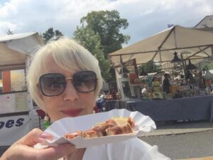 Helen Mirren Instagram - Two of my favorite berlin things.. bratwurst and second hand market..heaven
