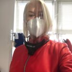 Helen Mirren Instagram - at work in the DOV .. Days Of Covid keeping myself and others safe at the very nice Manhattan Beach Studios