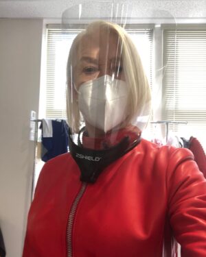 Helen Mirren Instagram - at work in the DOV .. Days Of Covid  keeping myself and others safe at the very nice Manhattan Beach Studios
