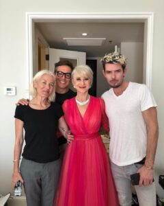 Helen Mirren Instagram - and after with a great team, aided and abetted by Harry Winston’s gob smacking gorgeousness