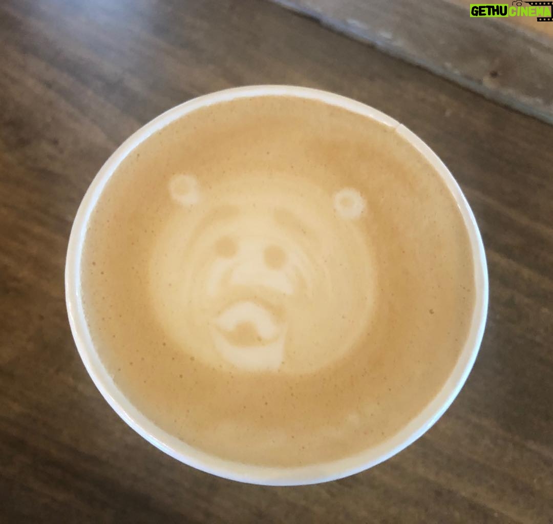 Helen Mirren Instagram - my dear little bear coffee as made by my favorite coffee place, Clancy,s on Kingsbury Grade Nevada tastes as good as it looks