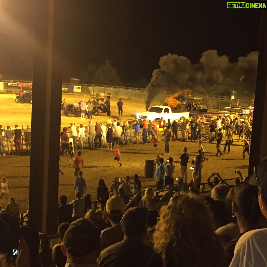 Helen Mirren Instagram - at my first truck pull. Gardenerville Nevada. the kids ran all night trying to beat the truck. noisy smelly and fun. There was some metal out there