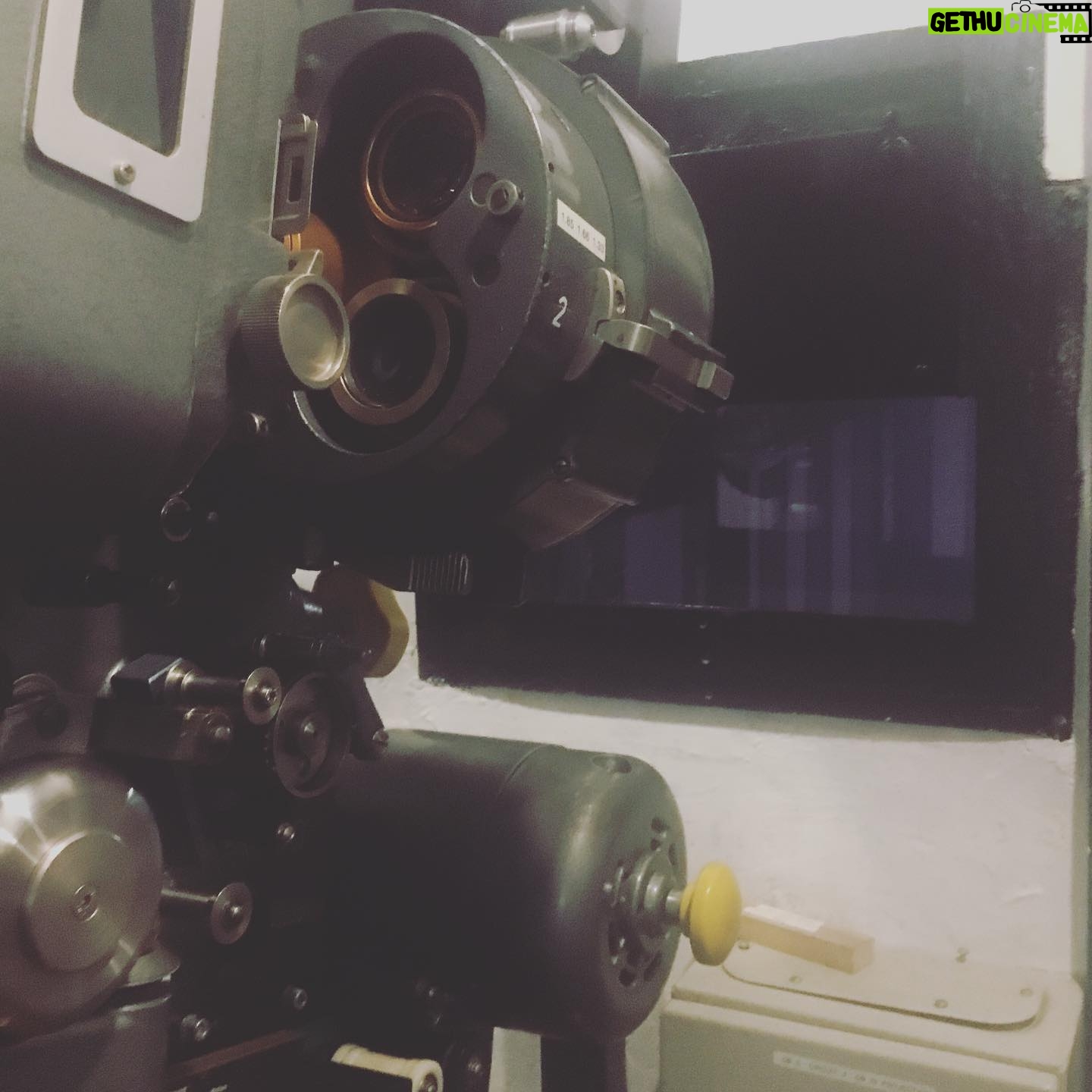 Helen Mirren Instagram - the old projector at the hyde park cinema for all you cinema buffs. They project in the old way, and train young people to know how to change reels mid film as it used to be.