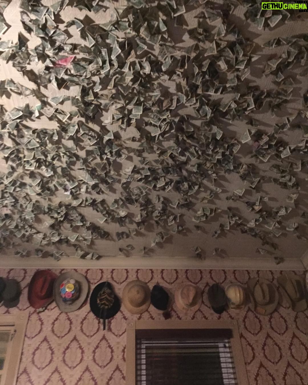 Helen Mirren Instagram - Here are all the dollar bills on the ceiling of JT’s basque restaurant