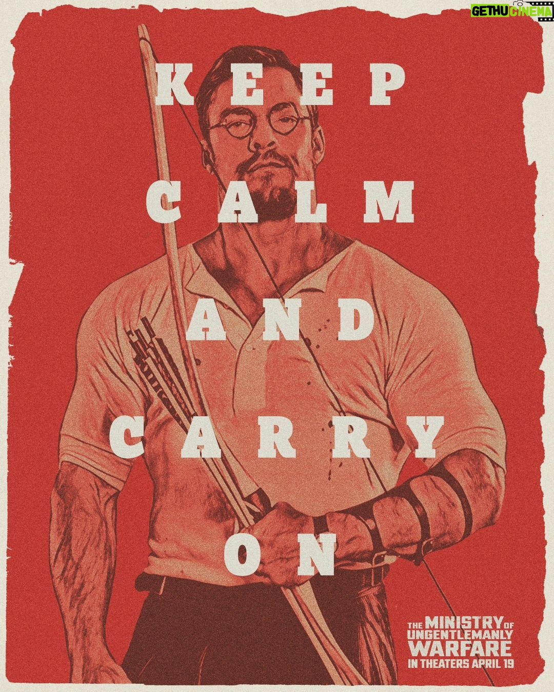 Henry Cavill Instagram - Be like those terribly naughty members of the Special Operations Executive....Keep Calm and Carry On until The Ministry of Ungentlemanly Warfare, the new movie from Guy Ritchie, comes out in US cinemas on April 19th. #UngentlemanlyWarfare #MinistryMadness