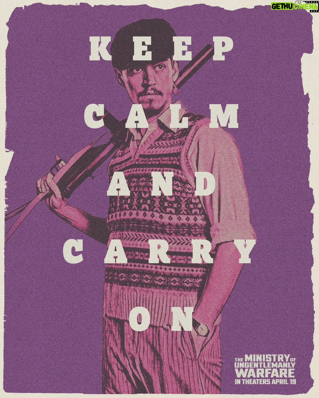 Henry Cavill Instagram - Be like those terribly naughty members of the Special Operations Executive....Keep Calm and Carry On until The Ministry of Ungentlemanly Warfare, the new movie from Guy Ritchie, comes out in US cinemas on April 19th. #UngentlemanlyWarfare #MinistryMadness