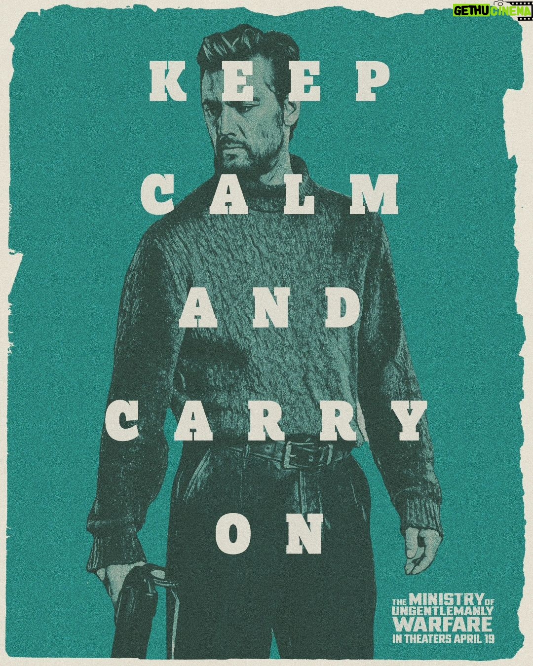 Henry Cavill Instagram - Be like those terribly naughty members of the Special Operations Executive....Keep Calm and Carry On until The Ministry of Ungentlemanly Warfare, the new movie from Guy Ritchie, comes out in US cinemas on April 19th. #UngentlemanlyWarfare #MinistryMadness