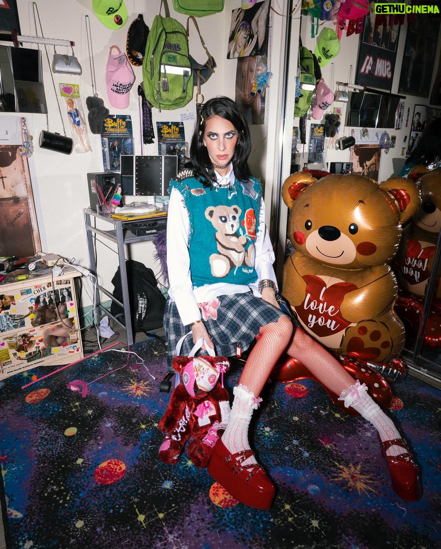 Hila Klein Instagram - Shot in @lefthandla studio & apartment, Hila wears pieces from our upcoming collaboration launching tomorrow. The collection includes a tight selection of one-of-one pieces as well as a USA printed hoodie in limited quantities. Launching tomorrow