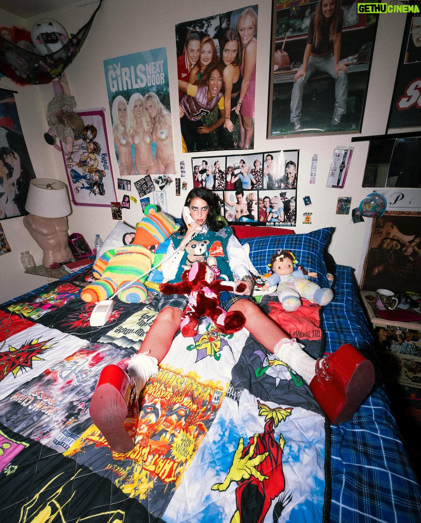 Hila Klein Instagram - Shot in @lefthandla studio & apartment, Hila wears pieces from our upcoming collaboration launching tomorrow. The collection includes a tight selection of one-of-one pieces as well as a USA printed hoodie in limited quantities. Launching tomorrow