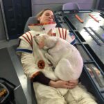 Hilary Swank Instagram – Whether it’s working, hanging out, playing or resting, this is my ♥️ dog, @mamamoon 
I’m so grateful to have found her on a 200 mile desolate highway in 28°, pregnant and to be able to help her. She is paying me back in spades and then some. You may remember I told you I was claustrophobic in my spacesuit and had to work really hard through it, she was a huge component of that. She just knew, she would struggle to get out of the person’s arms holding her once a take was complete and curl onto my chest and just simply be and breath with me. #WhoRescuedWho?
Thanks @deityanimalrescue for helping us find all her sweet babies homes. We 💜 you angel ladies! #AdoptDontShop #MyUnspokenPet 
#DogsOfInstagram 🐶 🐾 💫💝