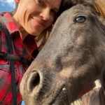 Hilary Swank Instagram – Happy Saturday from me and my boy, King. #MyHappyPlace🐴😊