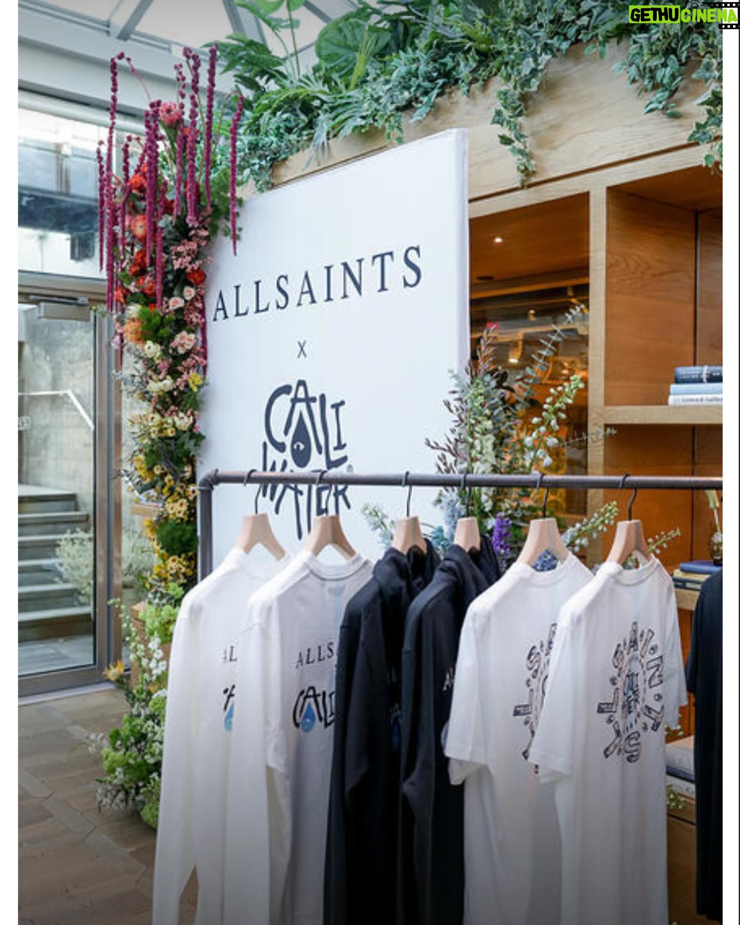 Holland Roden Instagram - Congratulations @allsaints and @caliwater on your capsule collection ๐๐ Two lovely brands with lovely people working behind these names๐ป Thank you Jorge and Chase for fitting us! Than you for having me โค๏ธ @olivertrevena and of course Alfie ๐ถ