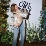 Holland Roden Instagram - Congratulations @allsaints and @caliwater on your capsule collection 🙌🌞 Two lovely brands with lovely people working behind these names🌻 Thank you Jorge and Chase for fitting us! Than you for having me ❤️ @olivertrevena and of course Alfie 🐶