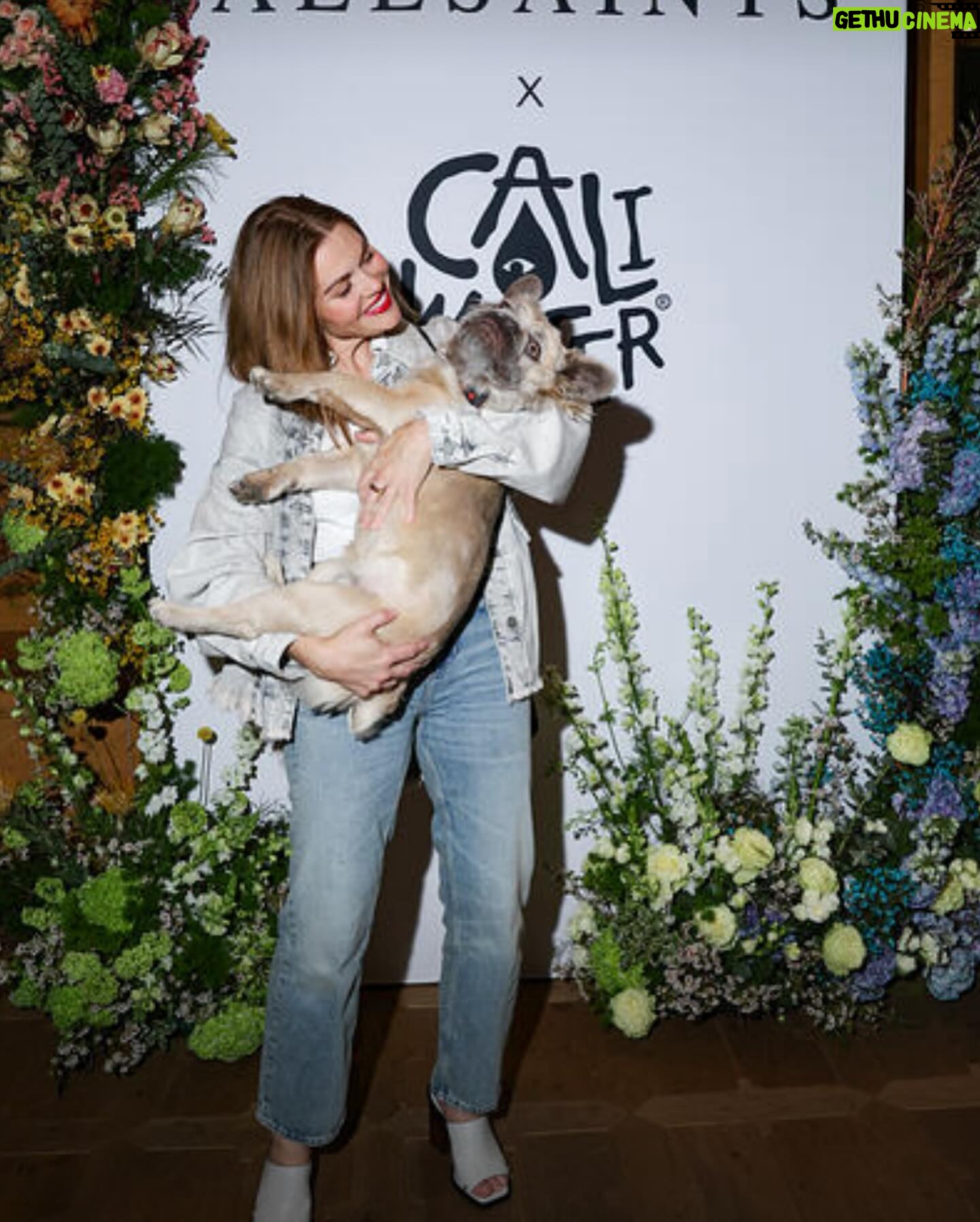 Holland Roden Instagram - Congratulations @allsaints and @caliwater on your capsule collection ๐๐ Two lovely brands with lovely people working behind these names๐ป Thank you Jorge and Chase for fitting us! Than you for having me โค๏ธ @olivertrevena and of course Alfie ๐ถ