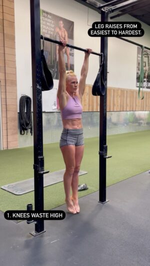 Holly Holm Instagram - Hanging leg raises for all fitness levels. Pick one best for you but remember to challenge yourself! @teamturningpoint