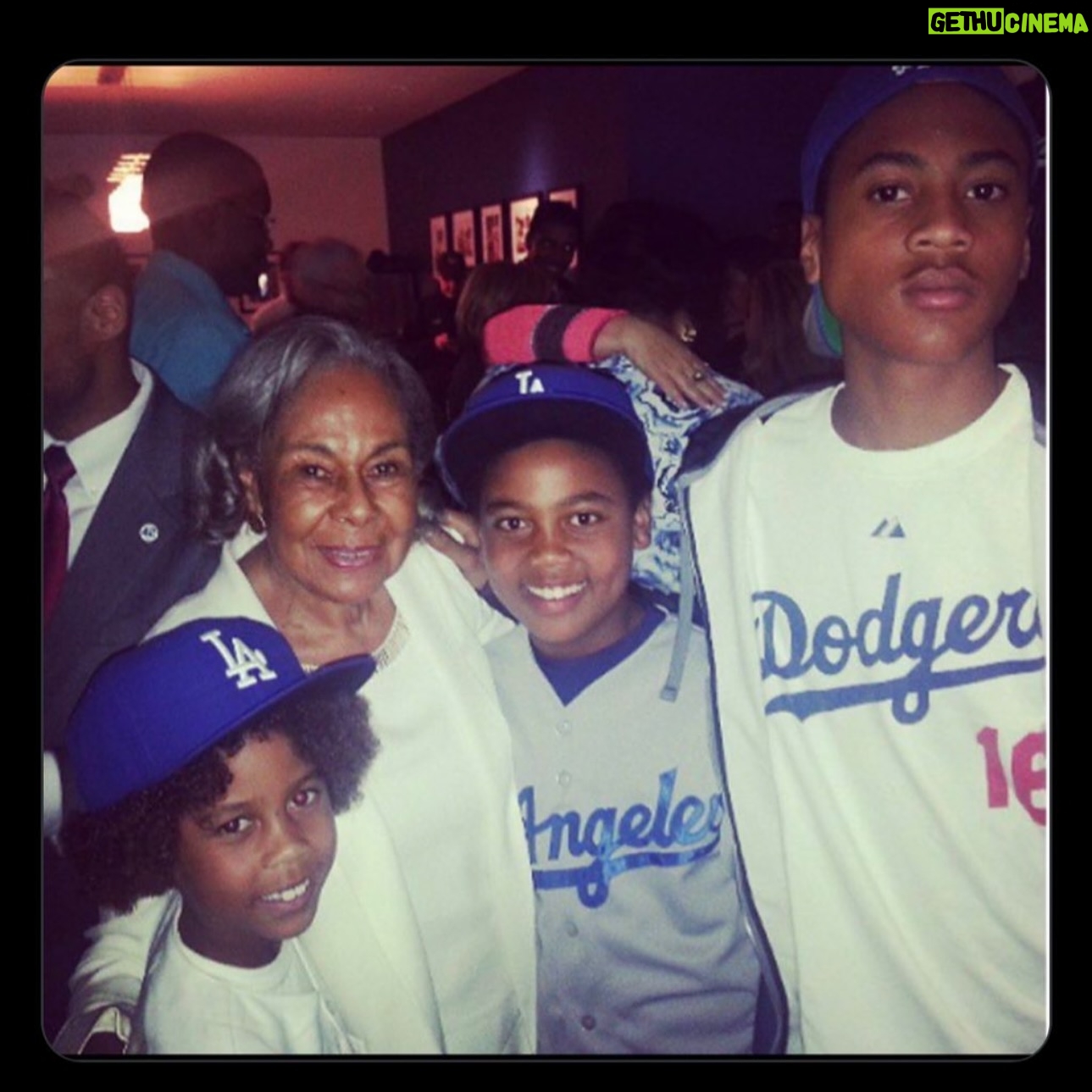 Holly Robinson Peete Instagram - One of my most cherished moments captured: Rachel Robinson loving on my boys Roman, RJ and ROBINSON! Sheβs 101ππΎππΎππΎππΎ#jackierobinson #jackierobinsonday πππΎ #42