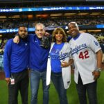 Holly Robinson Peete Instagram – Thank you @dodgers for inviting us to throw out the first pitch in honor of #AutismAwarenessMonth #AutismAcceptanceMonth!! Thank @realrjpeete for catching your dad!! 💙😊⚾️ #proudclubbymomma #autismmom #autismadvocate 
📸 @jon.soohoo