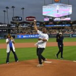 Holly Robinson Peete Instagram – Thank you @dodgers for inviting us to throw out the first pitch in honor of #AutismAwarenessMonth #AutismAcceptanceMonth!! Thank @realrjpeete for catching your dad!! 💙😊⚾️ #proudclubbymomma #autismmom #autismadvocate 
📸 @jon.soohoo