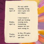 Holly Robinson Peete Instagram – Hey April!! 

#Repost from @morganharpernichols
•
Words to repeat to yourself in April 💛

The theme of this month is ‘To Engage With A Story’: storylines, plot twists, witness how it all unfolds line by line, page by page…

—

As I enter the last full month of my grad program where I’ve been studying interactive art and narratives, the theme of ‘stories’ feels very fitting as I’ve been deep in studying the role of narrative in our lives (both nonfiction and fiction).

These words are crafted to give you something to reflect on, one line at a time, which is what we must do to read anything: absorb each word individually, then connect them in sequence. This process allows us to discover the story, idea, or thought the text is slowly revealed.

I put these words together in the same way I approach writing fiction (I wouldn’t call myself a “fiction writer” but writing fiction is a huge part of my process!): I consider how each phrase is a part of something bigger. And by thinking how a series of many moments, whether big or small, can all be brought together to shape characters, settings, landscapes, relationships, themes––we start to see how all of this can come together in ways we didn’t expect, like life.

Thinking of life as a story empowers you to be more mindful of how things unfold over time. You might notice recurring themes or how seemingly insignificant moments play into a larger picture. And also, just like reading a story, if you don’t put all of those things together in real-time, that doesn’t mean you still can’t be present to every moment of dialogue, every scene, every transition, however you can. What matters is being present, line by line…being a part of a story, unfolding with time.

So as you read through these words each day, you will find words like “storylines” and “chapter” and they are all there for a reason: subtle, day invitations to engage with a story, one day at a time.

As always, I recommend seeing each phrase as a prompt––make them your own, if you’d like! You can even write them in your journal and add to them as you go.

__

Download free printable desktop calendar versions of this at the link in bio!->@morganharpernichols