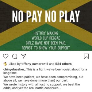 Hope Solo Instagram - Go off @chinyeluasher_! “It’s not just about the money” is right!

It’s about the future and doing what’s right #nopaynoplay